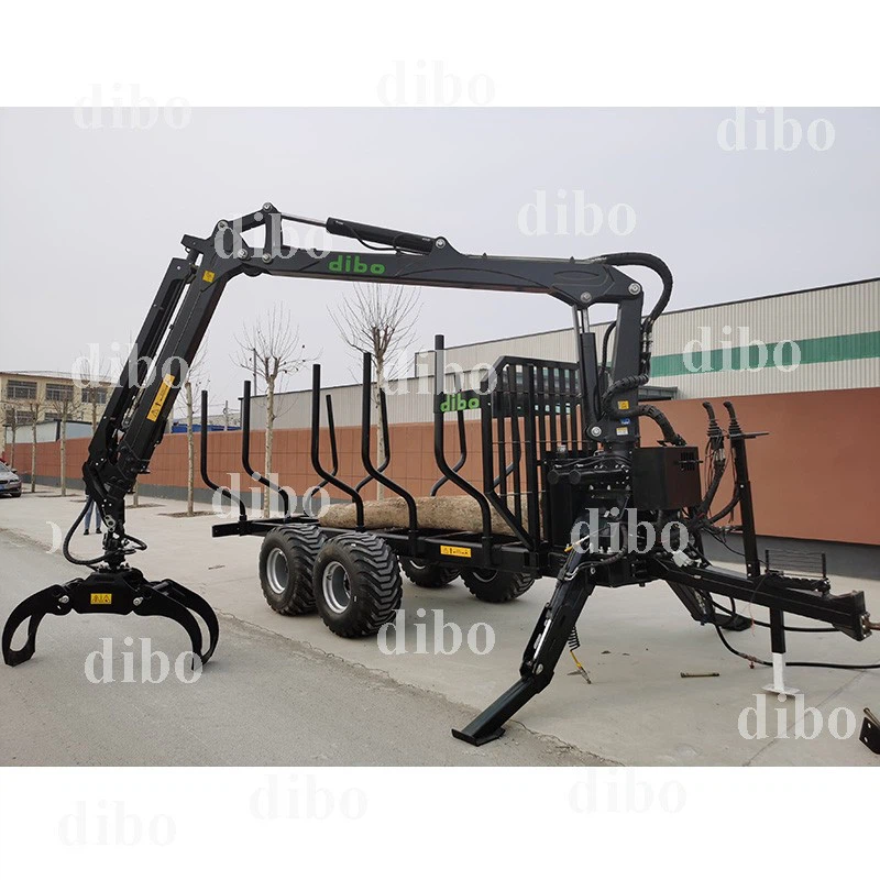 forest log trailer with crane
