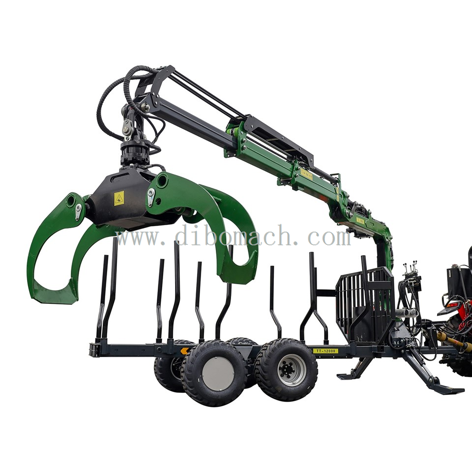 Rimorchi di legname con gru di carico